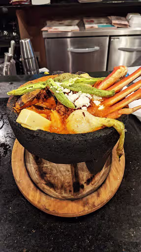 seafood molcajete dinner menu