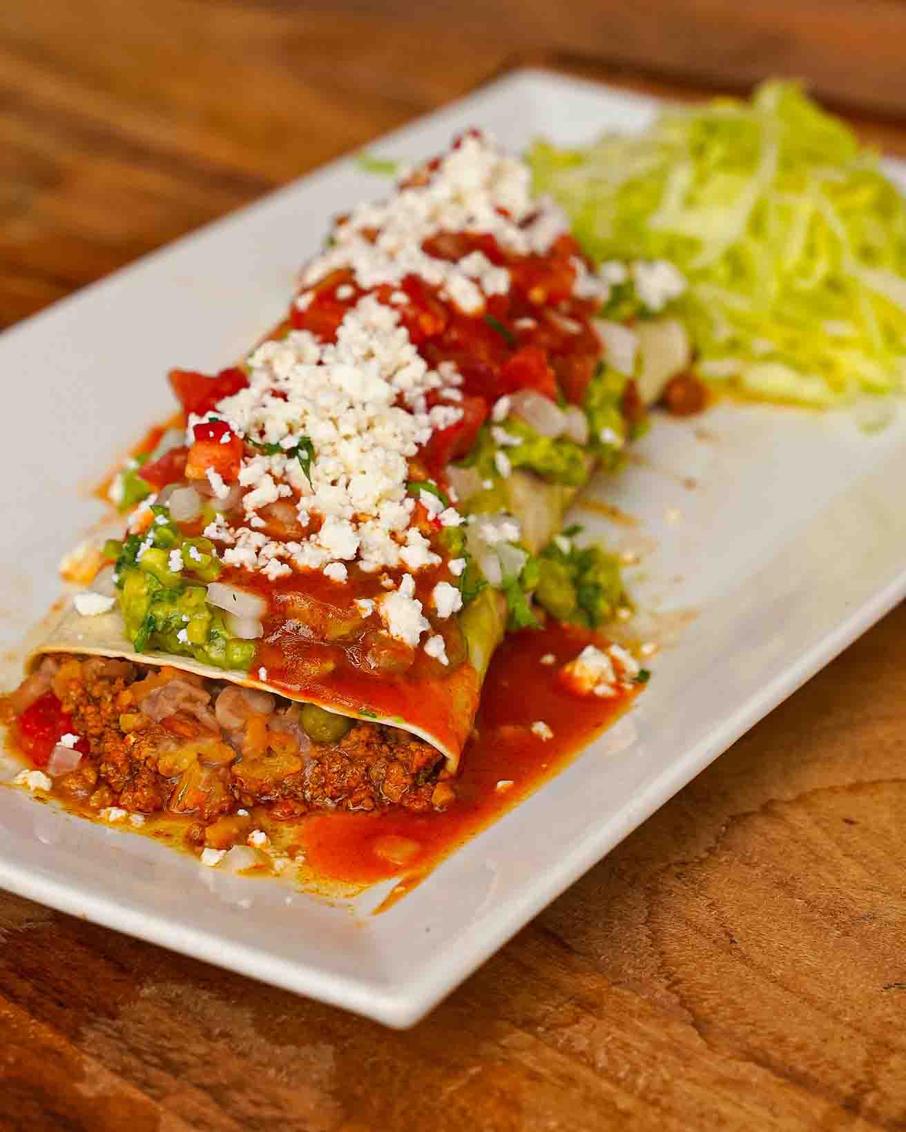Burrito Azteca dinner menu